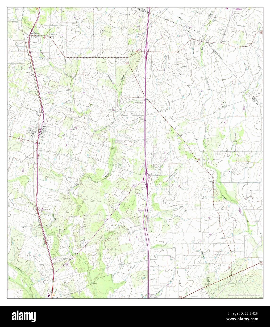 Leming, Texas, map 1964, 124000, United States of America by Timeless