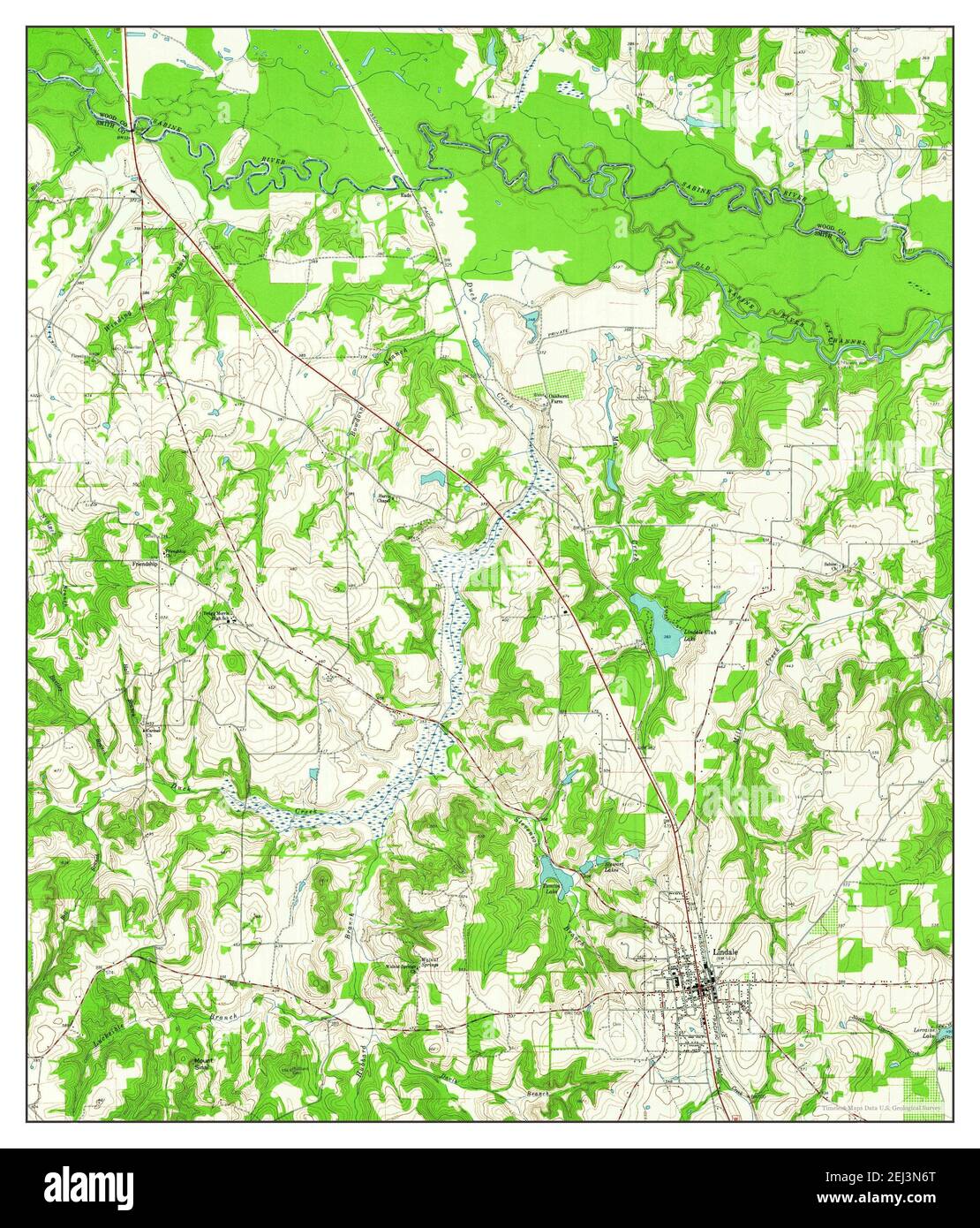 Lindale, Texas, map 1960, 124000, United States of America by Timeless