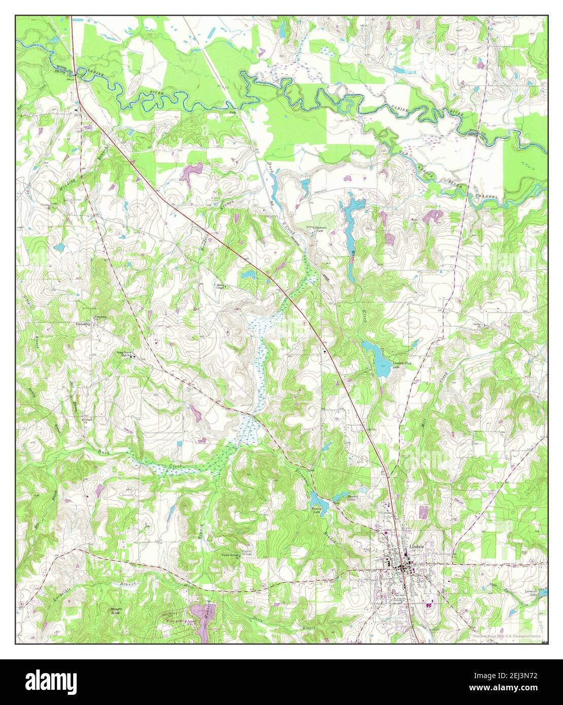 Lindale, Texas, map 1960, 124000, United States of America by Timeless