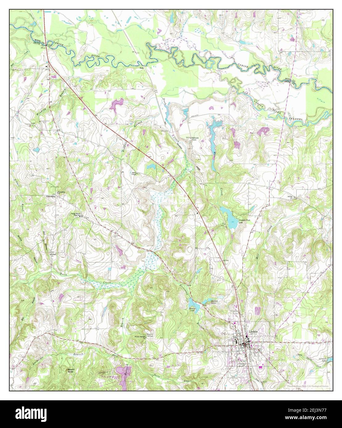 Lindale, Texas, map 1960, 124000, United States of America by Timeless