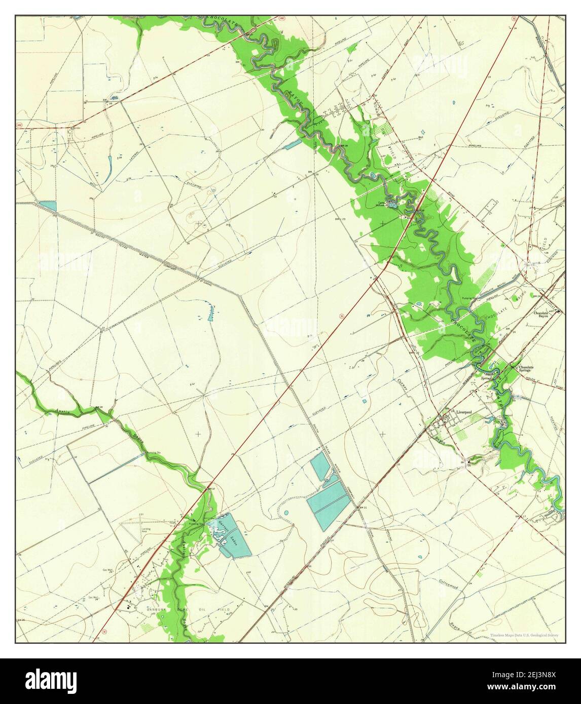 Liverpool, Texas, map 1963, 124000, United States of America by