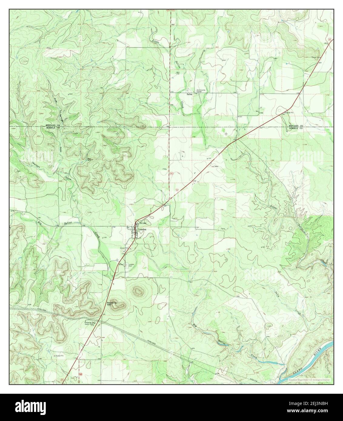 London, Texas, map 1968, 124000, United States of America by Timeless