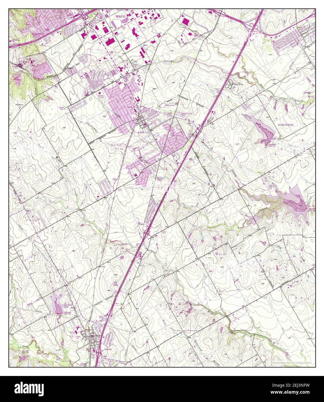 Lorena, Texas, map 1957, 124000, United States of America by Timeless