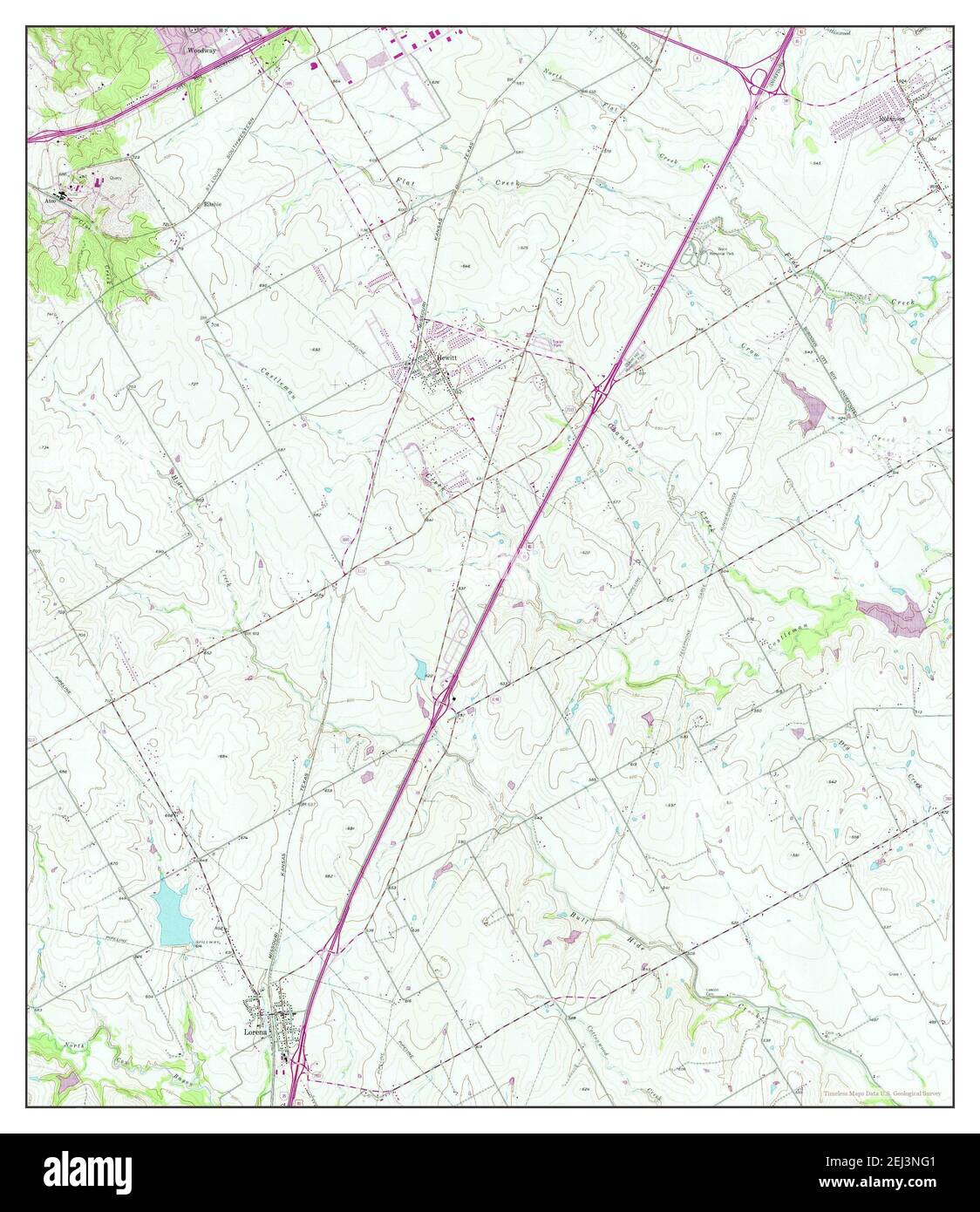 Lorena, Texas, map 1957, 124000, United States of America by Timeless