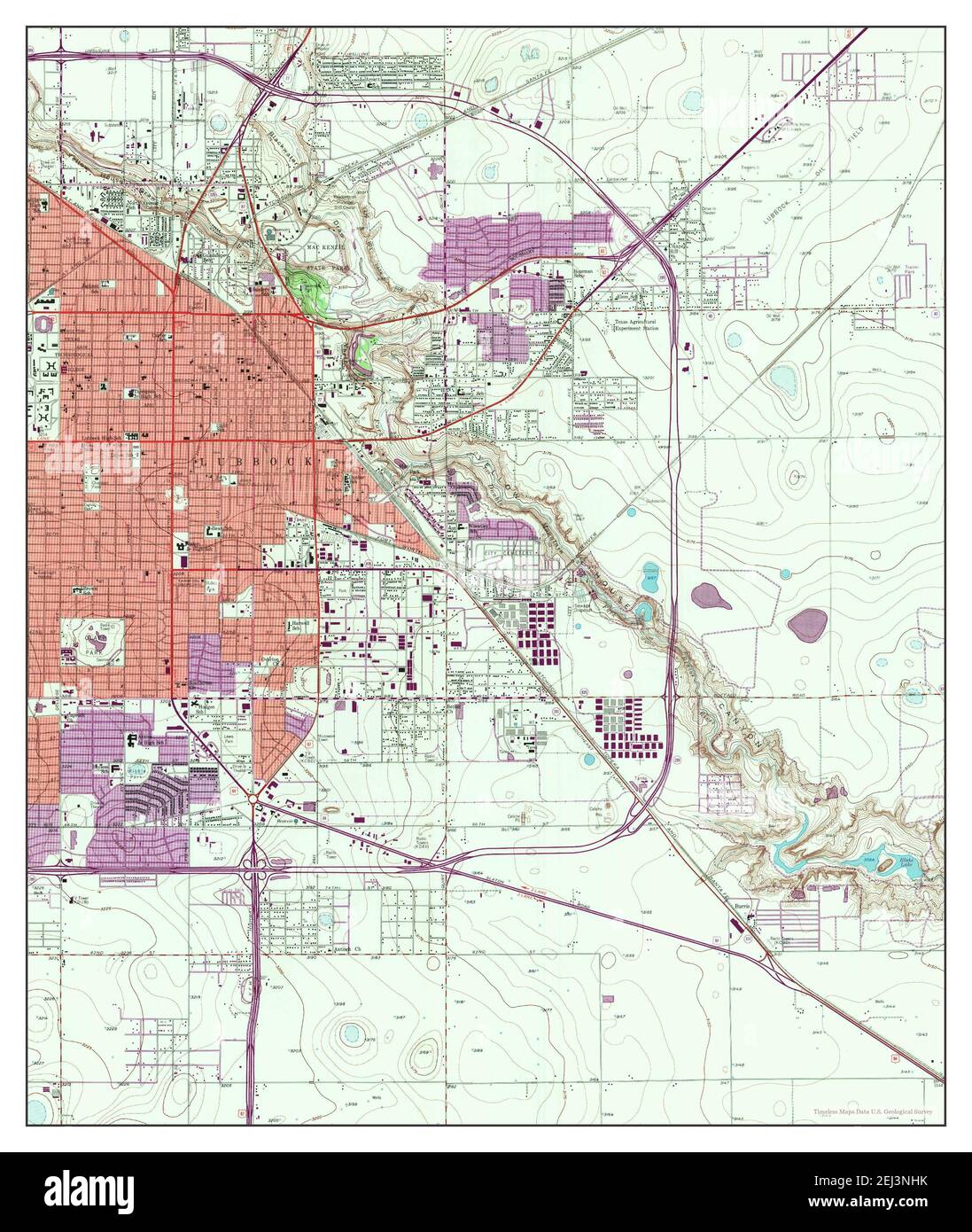 Lubbock East, Texas, map 1957, 124000, United States of America by