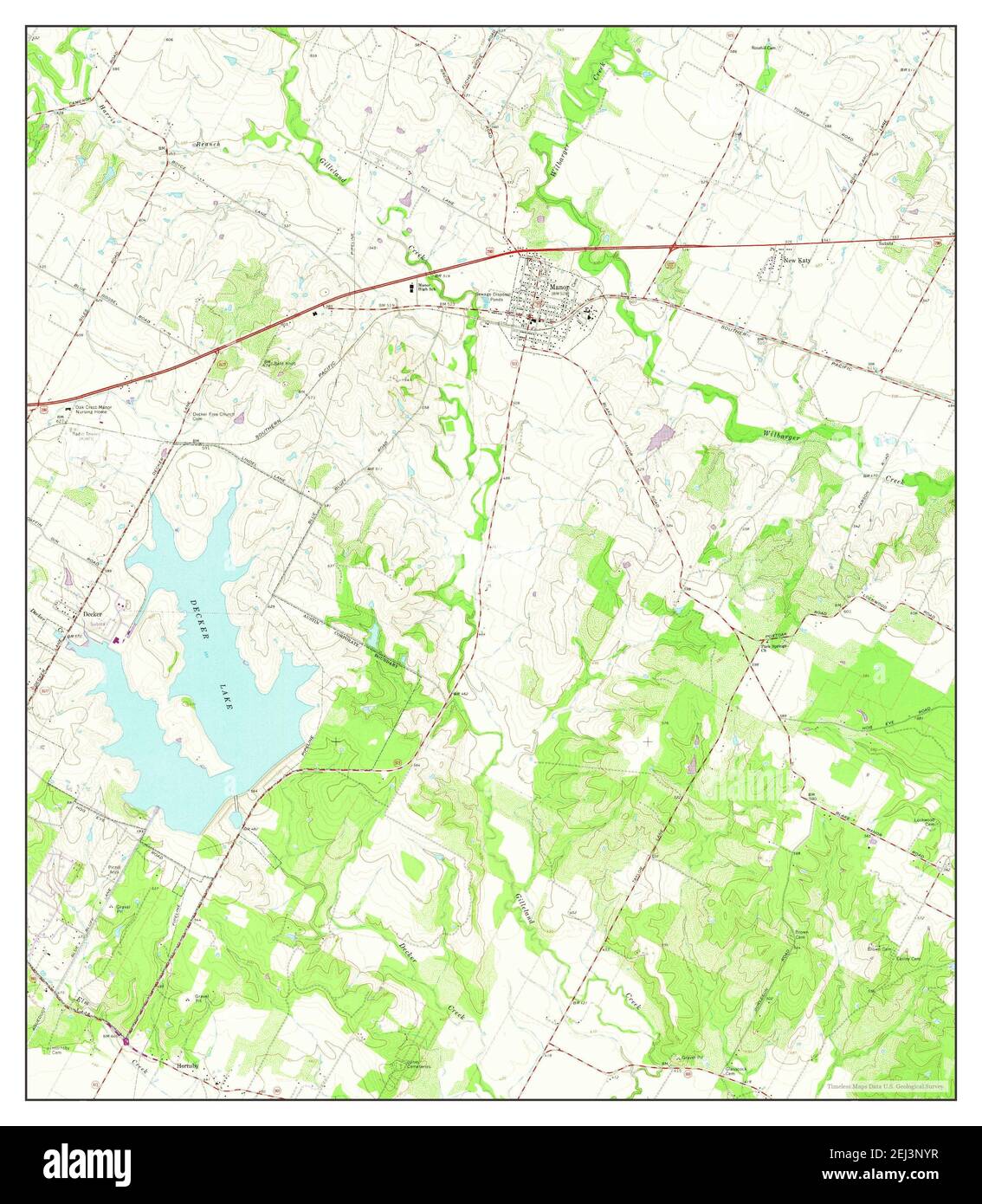 Manor, Texas, map 1968, 124000, United States of America by Timeless