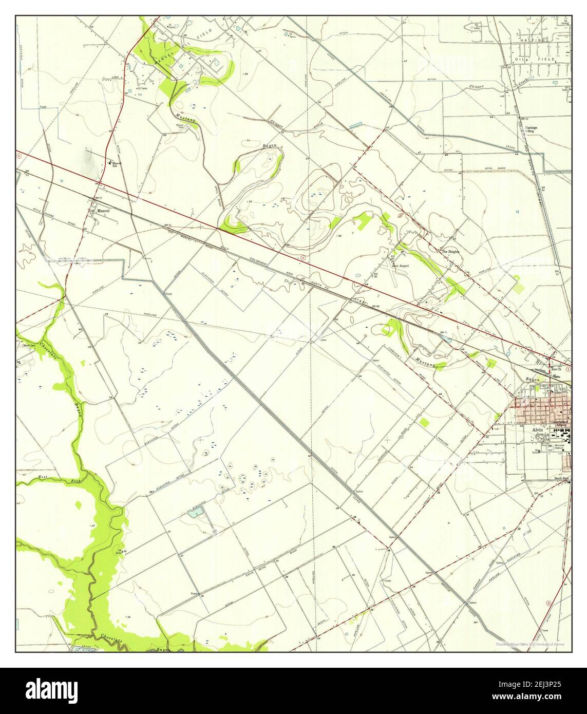 Manvel, Texas, map 1956, 124000, United States of America by Timeless Maps, data U.S