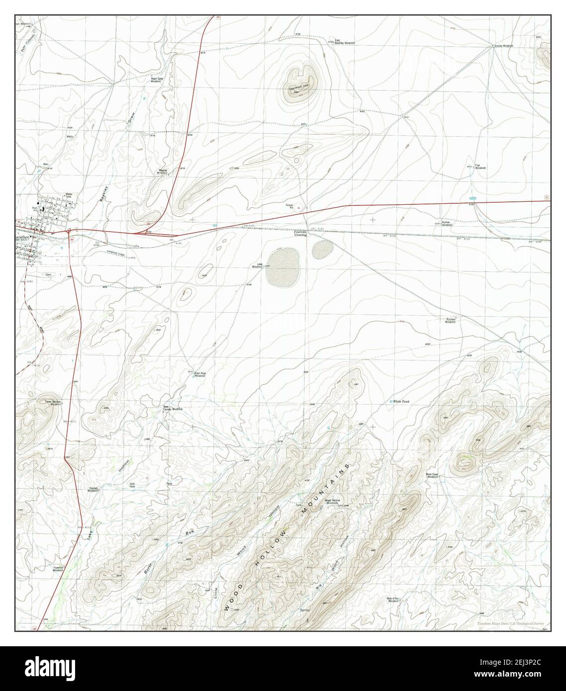 Marathon, Texas, map 1983, 124000, United States of America by Timeless Maps, data U.S