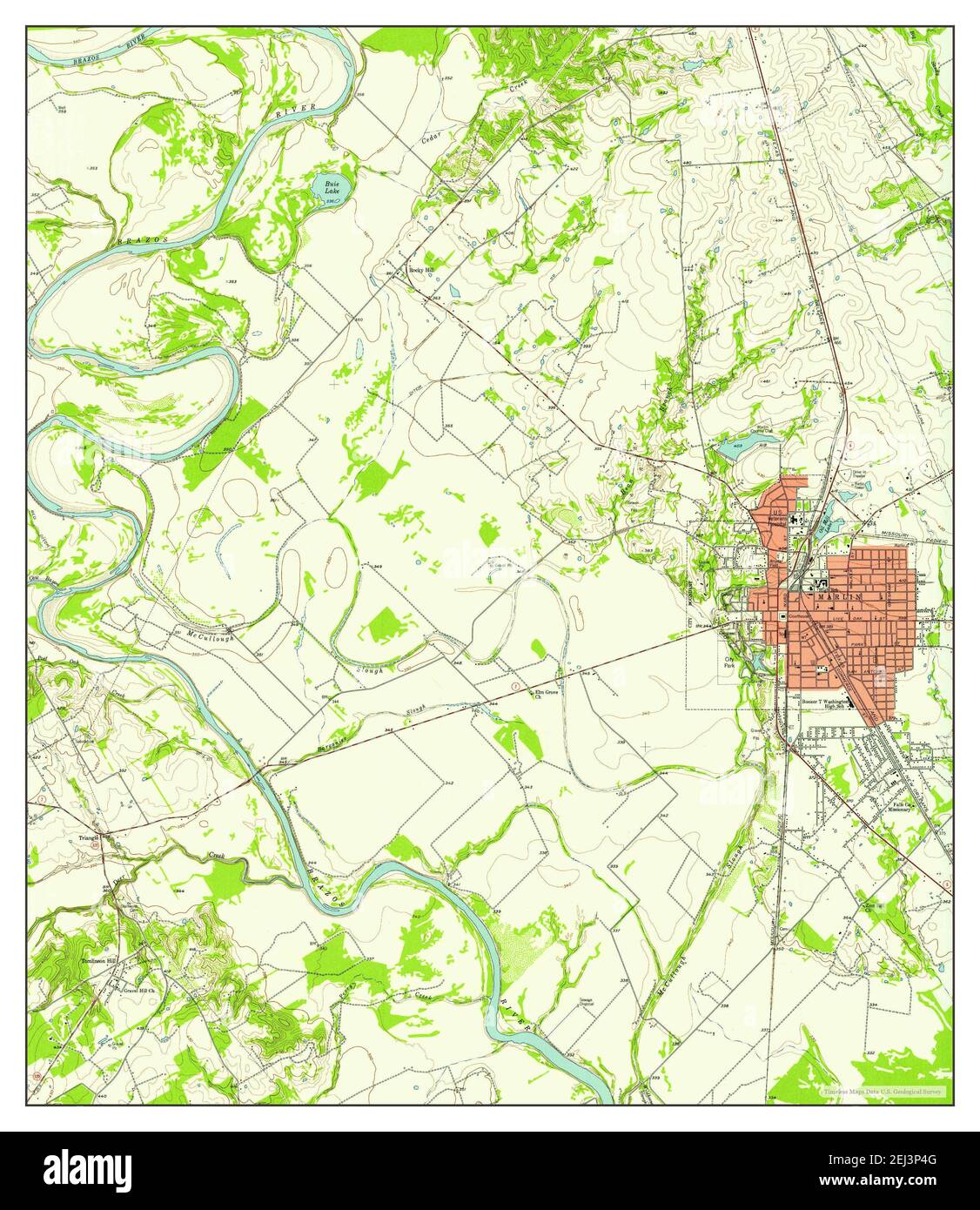 Marlin, Texas, map 1957, 124000, United States of America by Timeless