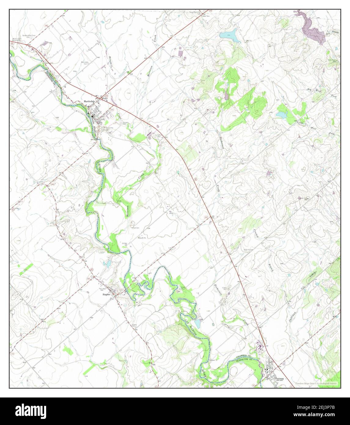 Martindale, Texas, map 1964, 124000, United States of America by