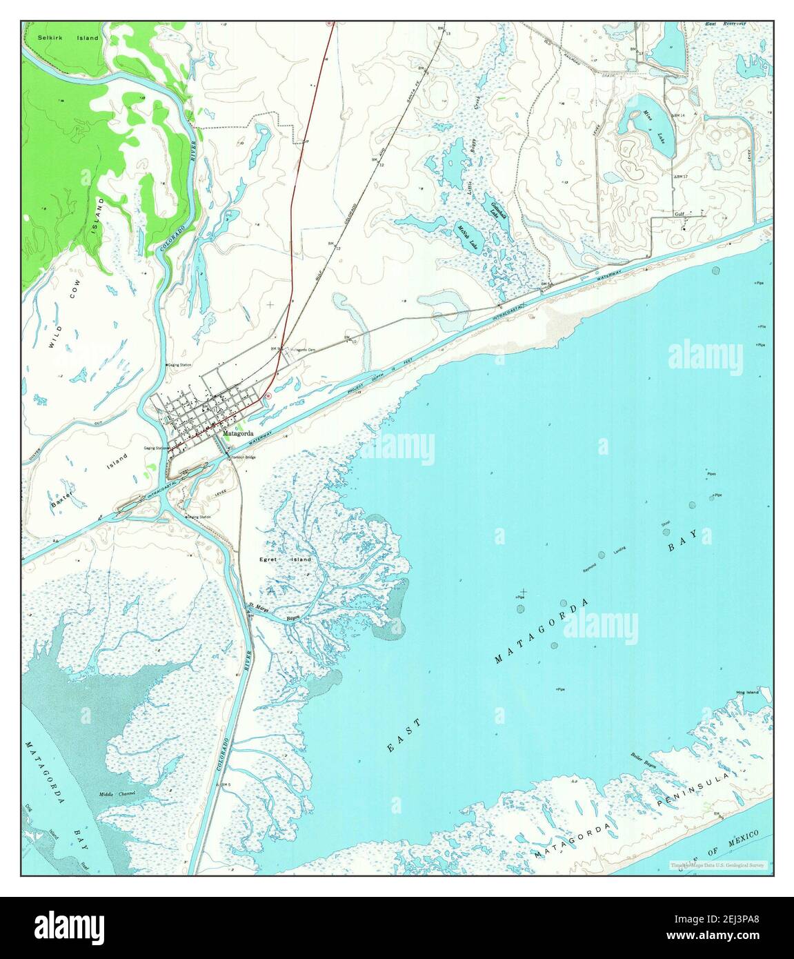 Matagorda map hi res stock photography - Matagorda Texas Map 1952 124000 United States Of America By Timeless Maps Data Us Geological Survey 2EJ3PA8
