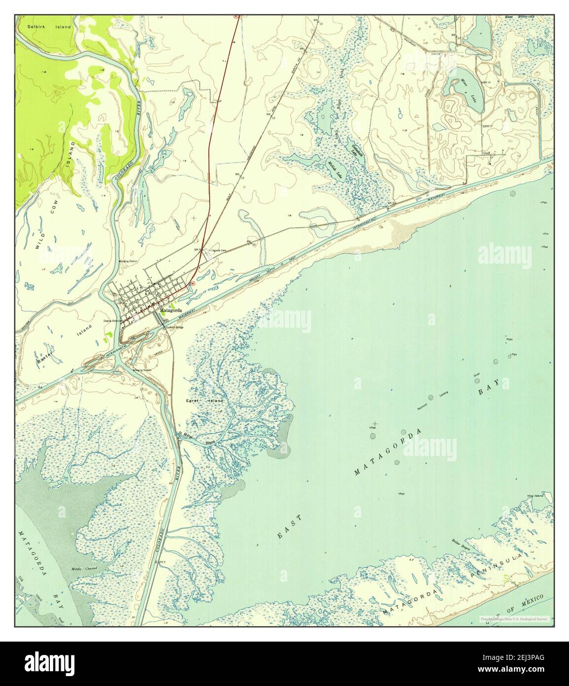 Matagorda map hi res stock photography - Matagorda Texas Map 1952 124000 United States Of America By Timeless Maps Data Us Geological Survey 2EJ3PAG