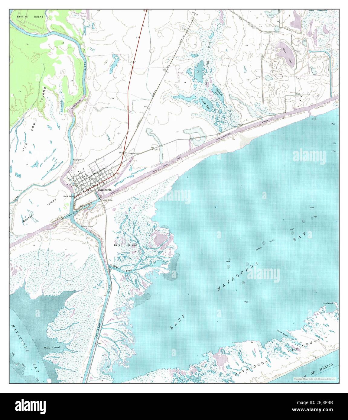 Matagorda, Texas, map 1952, 124000, United States of America by