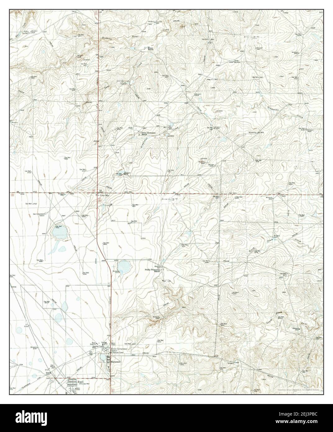 Masterson, Texas, map 1953, 1:24000, United States of America by Timeless Maps, data U.S. Geological Survey Stock Photo