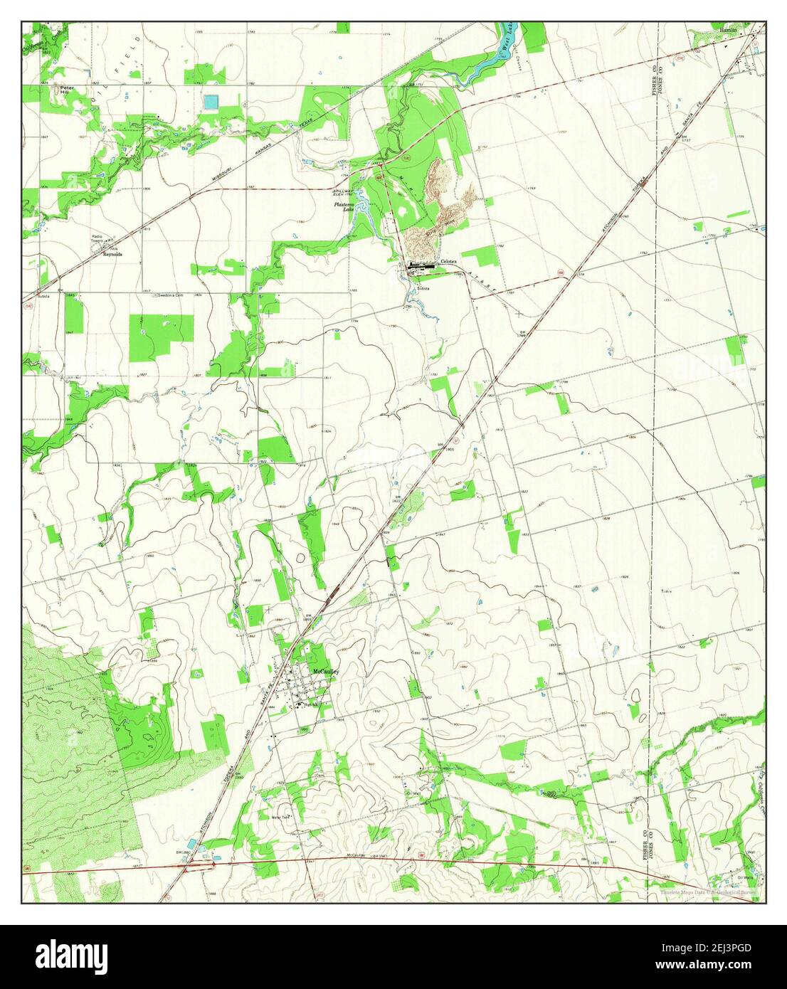 McCaulley, Texas, map 1965, 124000, United States of America by