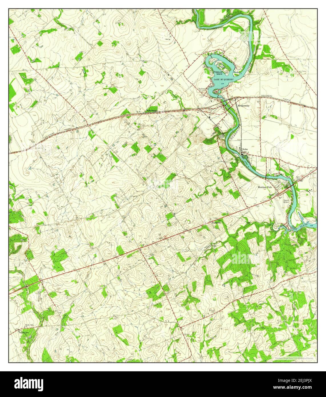 McQueeney, Texas, map 1958, 124000, United States of America by