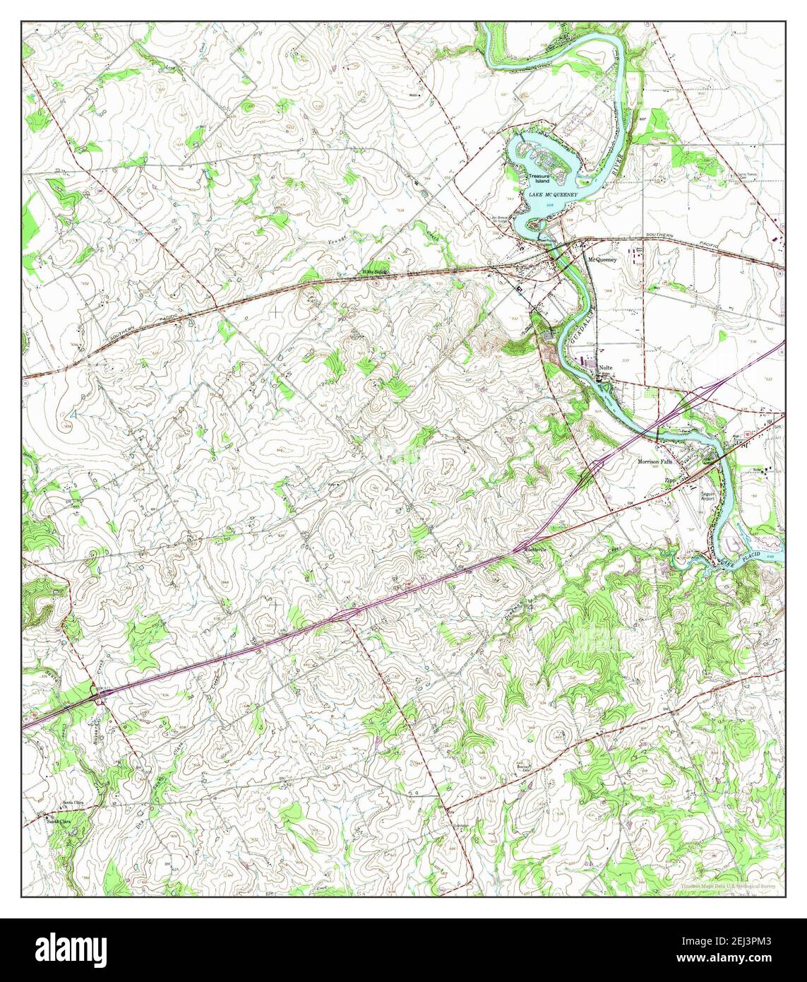 McQueeney, Texas, map 1958, 124000, United States of America by