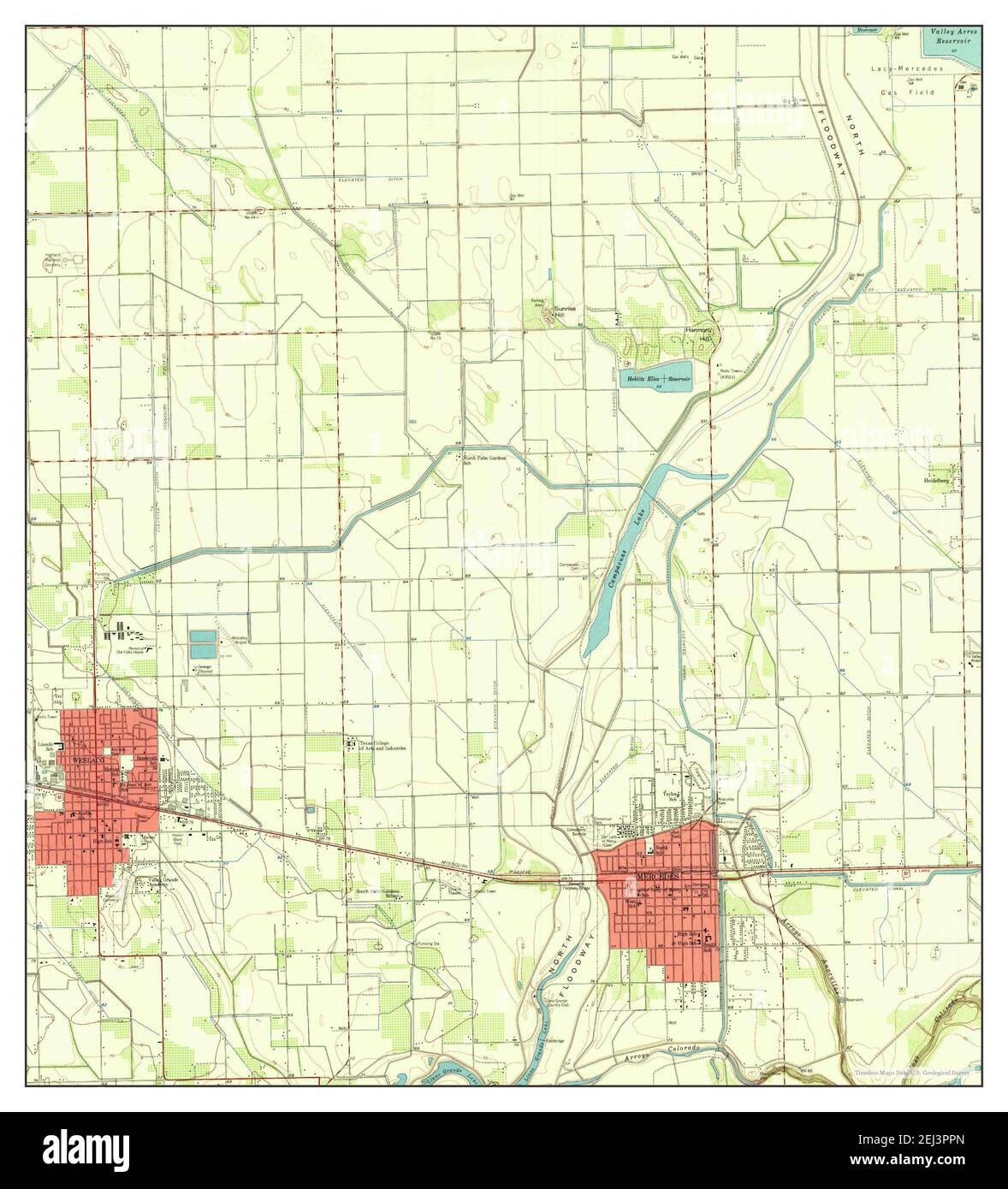 Mercedes, Texas, map 1956, 124000, United States of America by