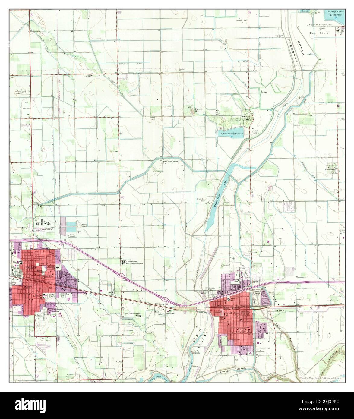 Mercedes, Texas, map 1956, 124000, United States of America by