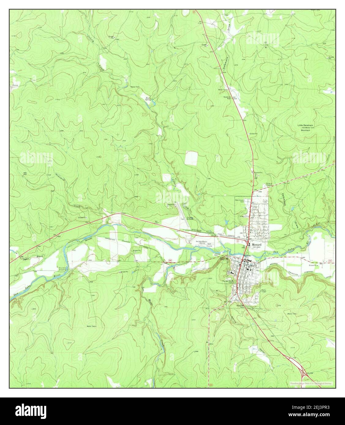 Menard, Texas, map 1970, 124000, United States of America by Timeless