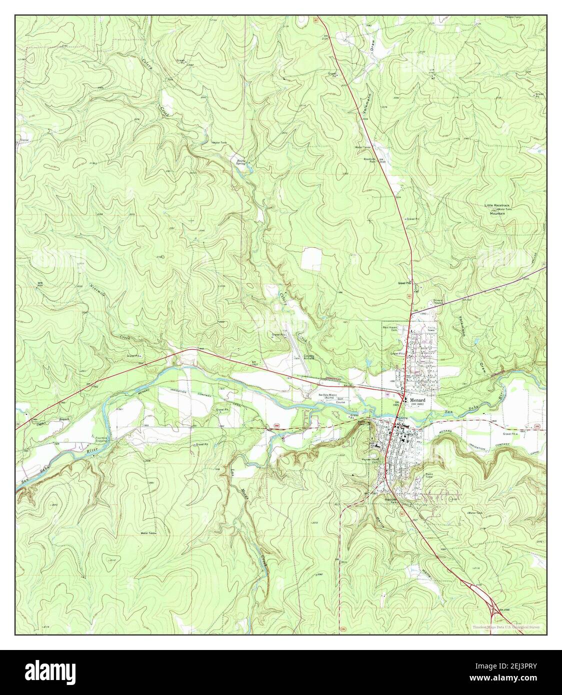 Menard, Texas, map 1970, 124000, United States of America by Timeless