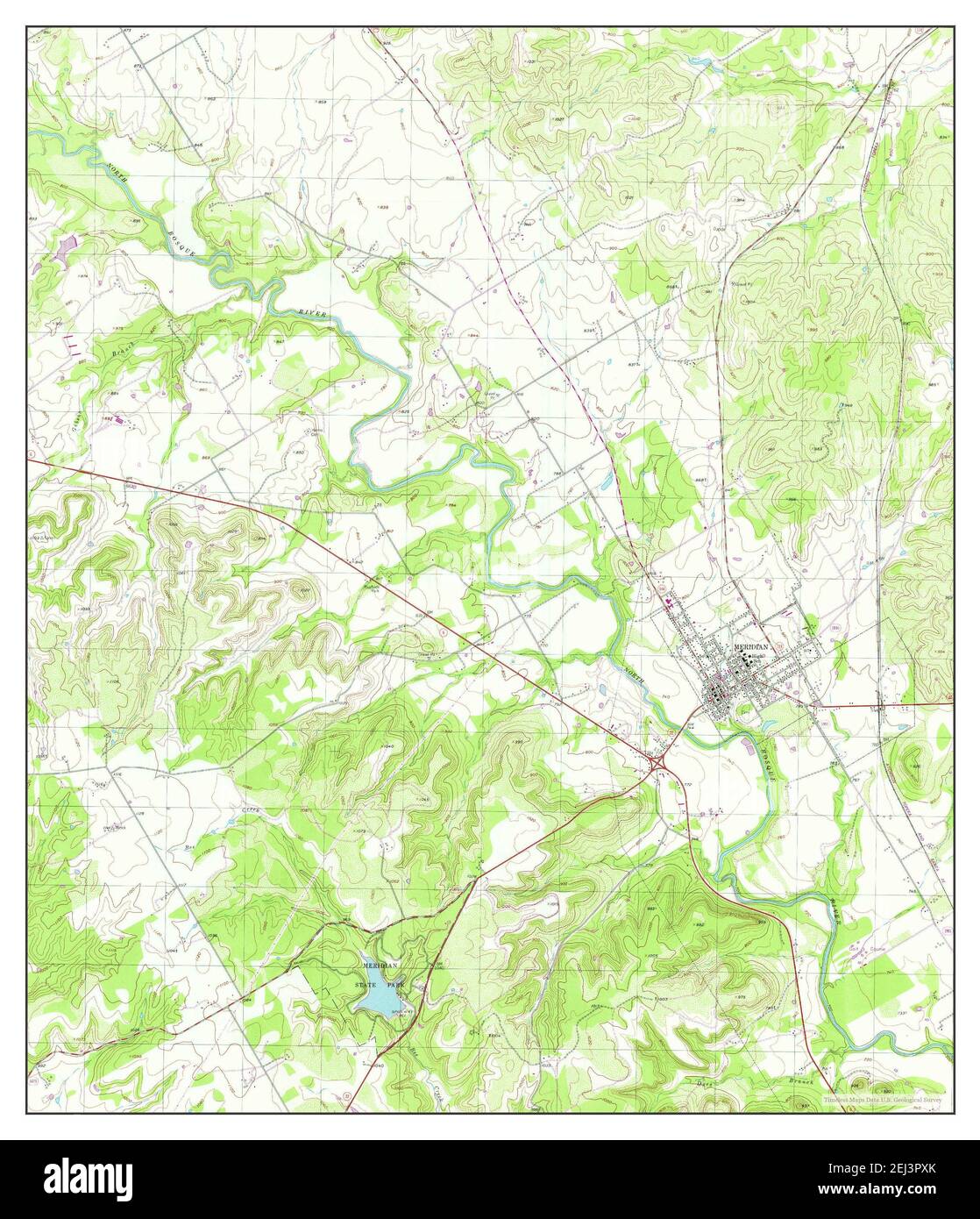 Meridian, Texas, map 1955, 124000, United States of America by