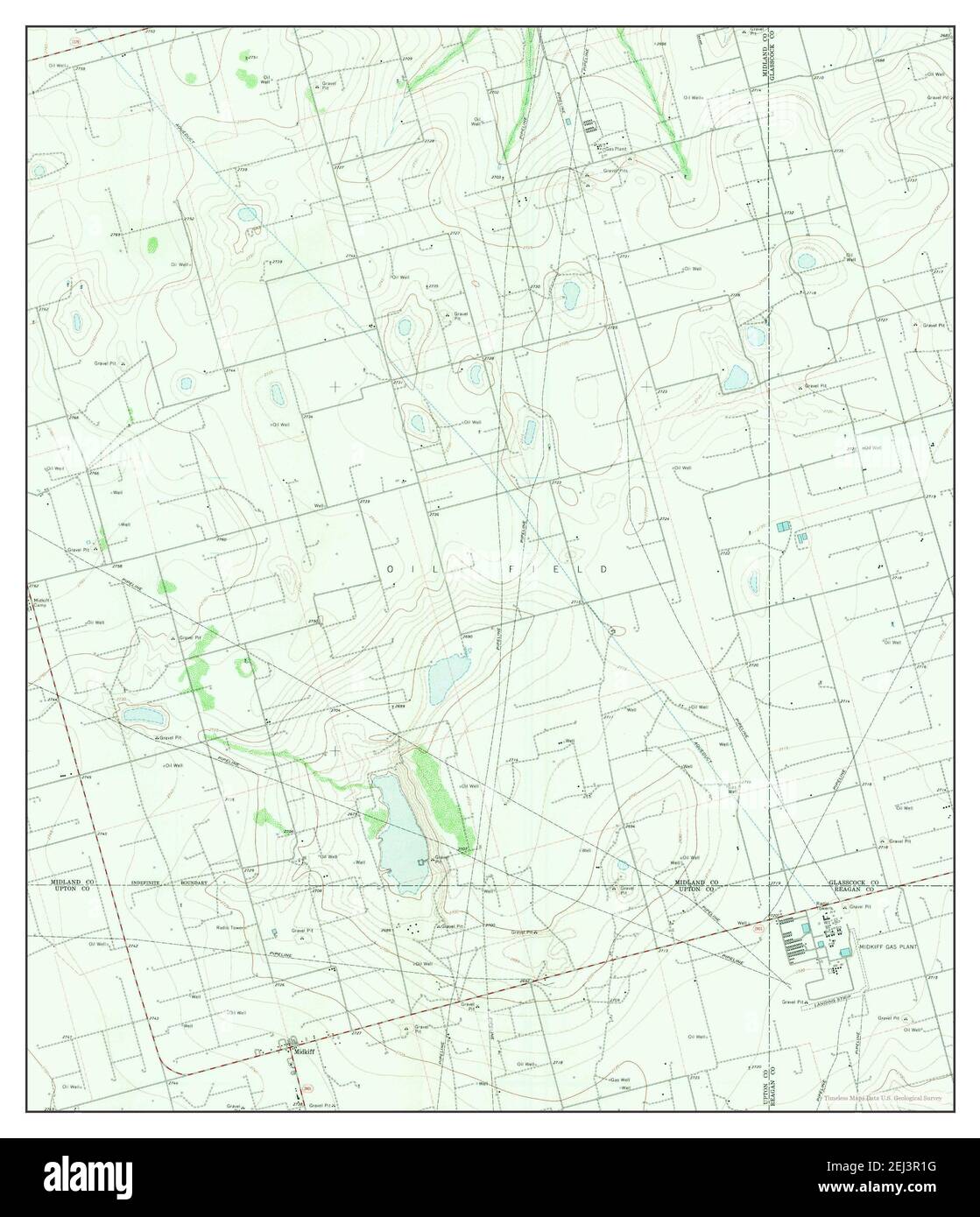 Midkiff, Texas, map 1967, 124000, United States of America by Timeless