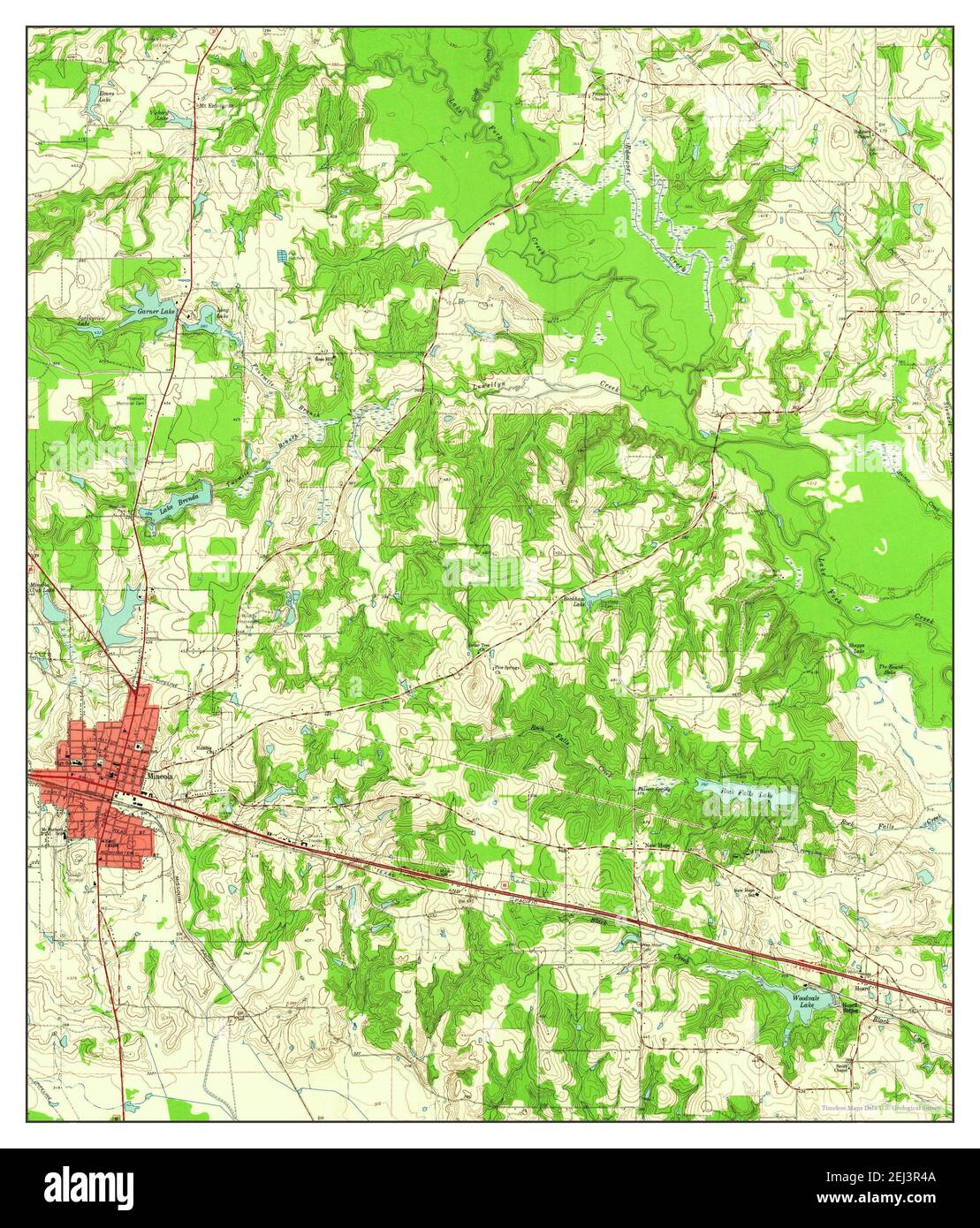 Mineola, Texas, map 1960, 124000, United States of America by Timeless