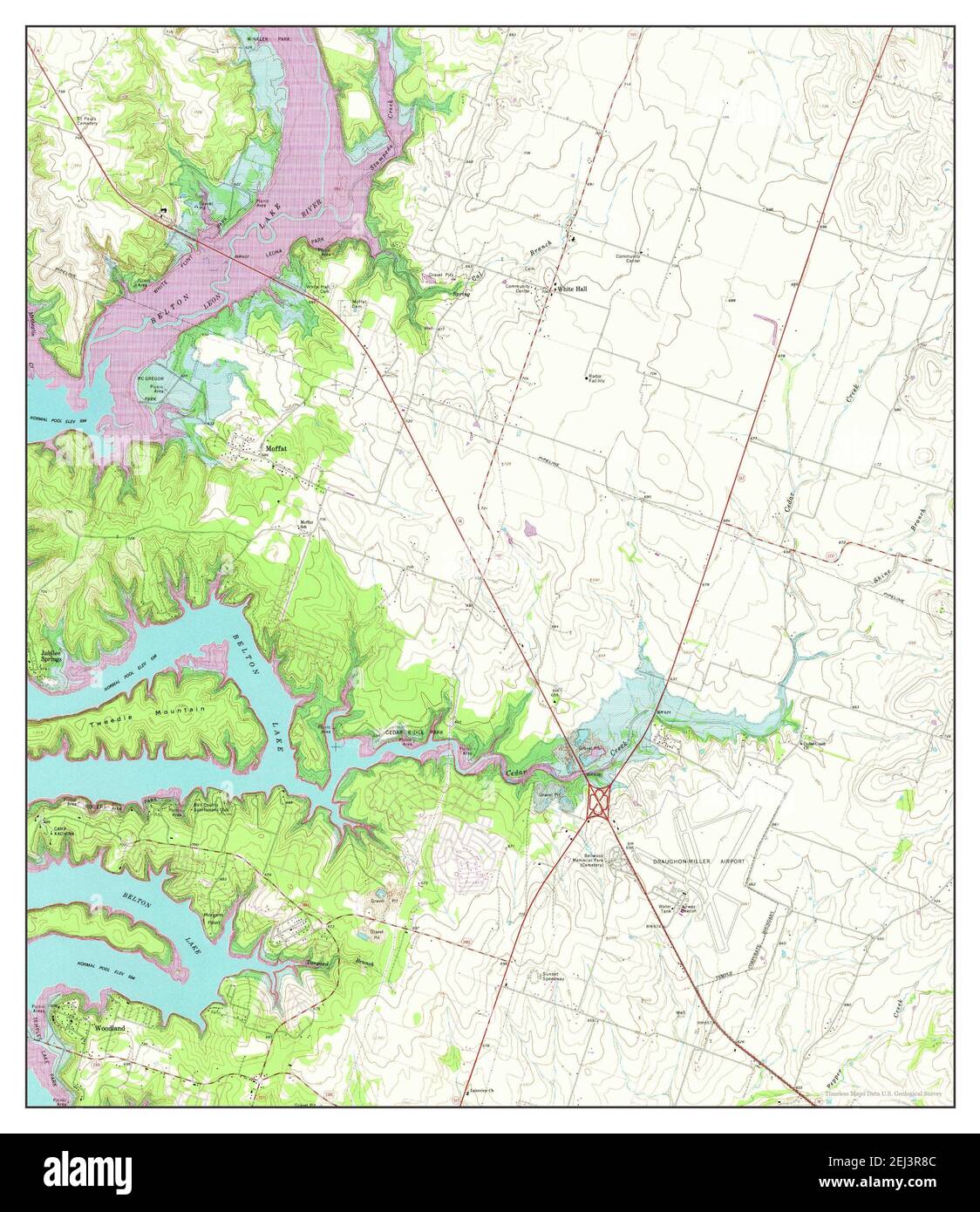 Moffat, Texas, map 1965, 124000, United States of America by Timeless
