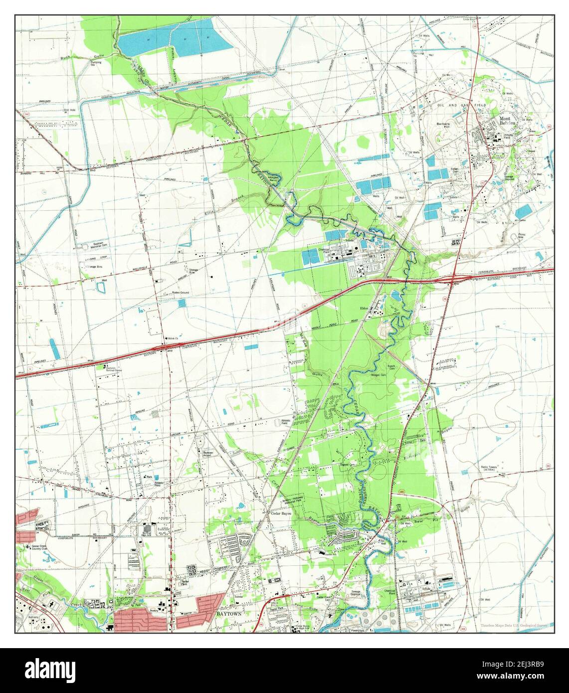 Mont Belvieu, Texas, map 1982, 124000, United States of America by