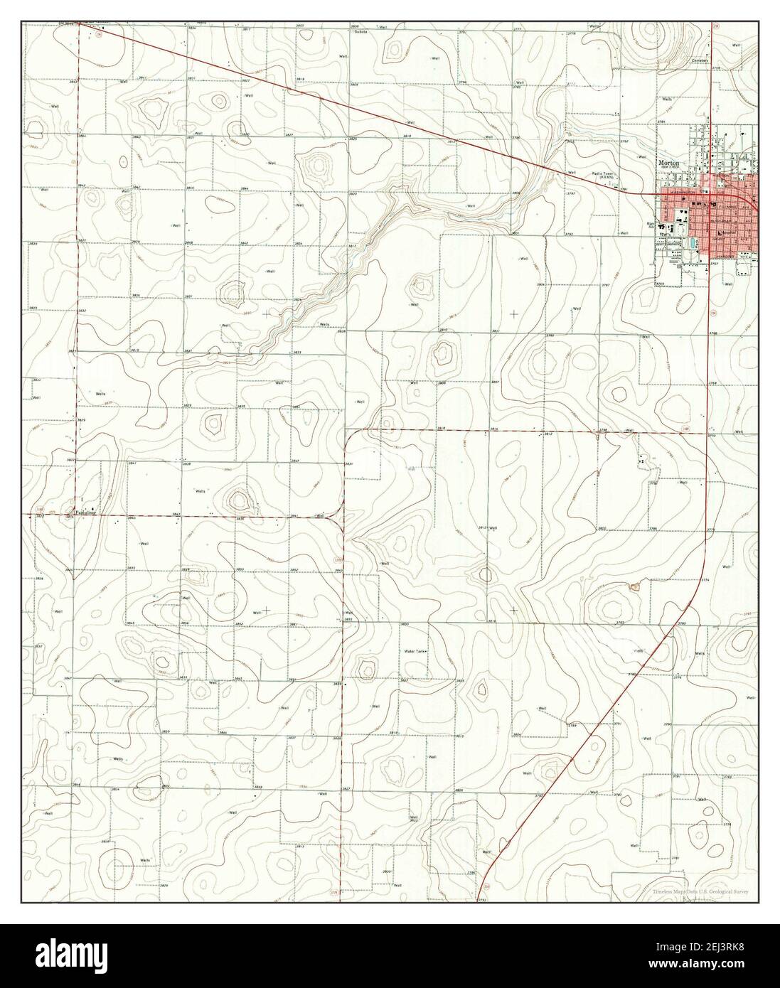 Morton, Texas, map 1971, 124000, United States of America by Timeless