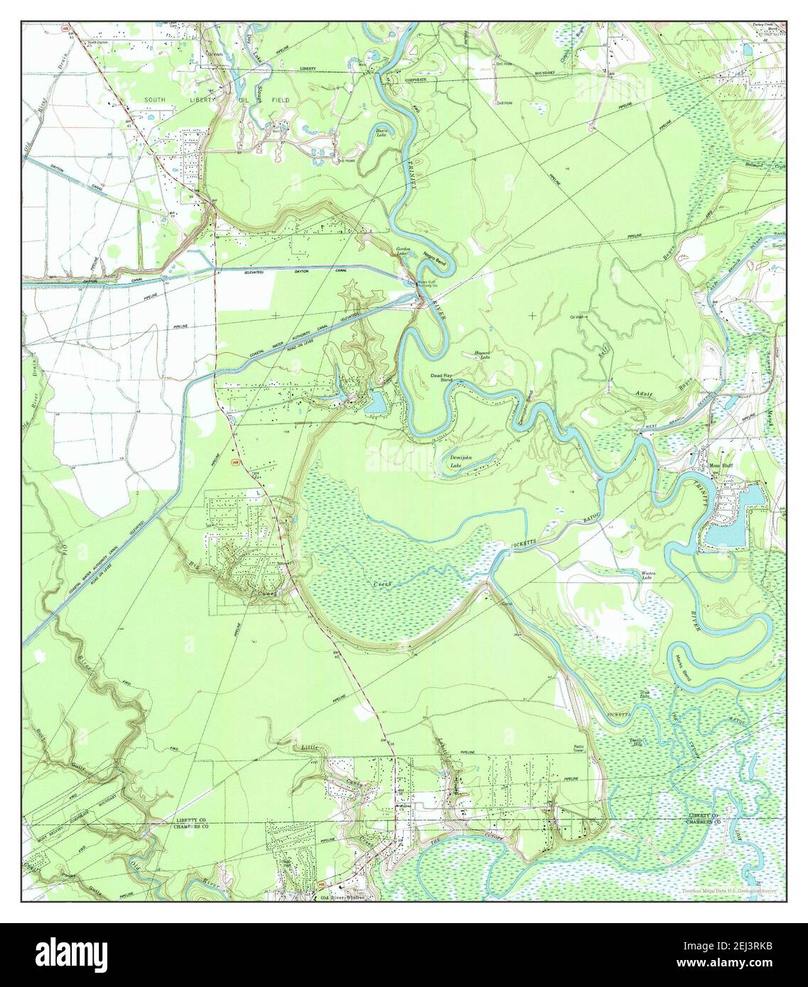 Moss Bluff, Texas, map 1993, 124000, United States of America by Timeless Maps, data U.S