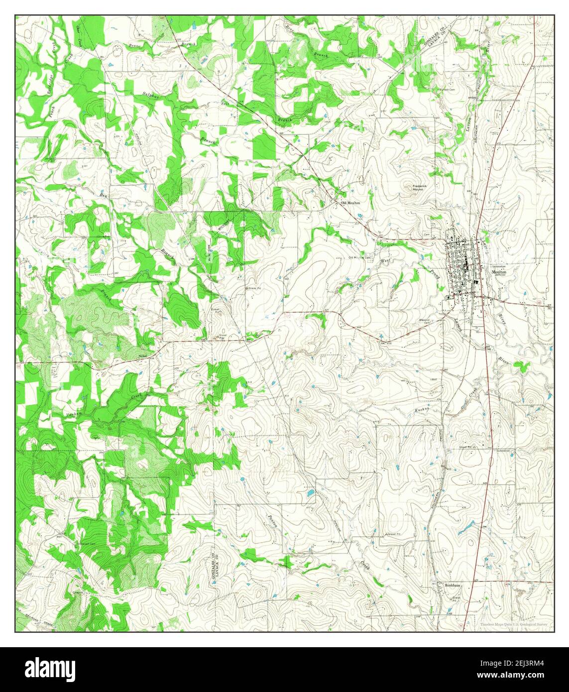 Moulton, Texas, map 1965, 124000, United States of America by Timeless