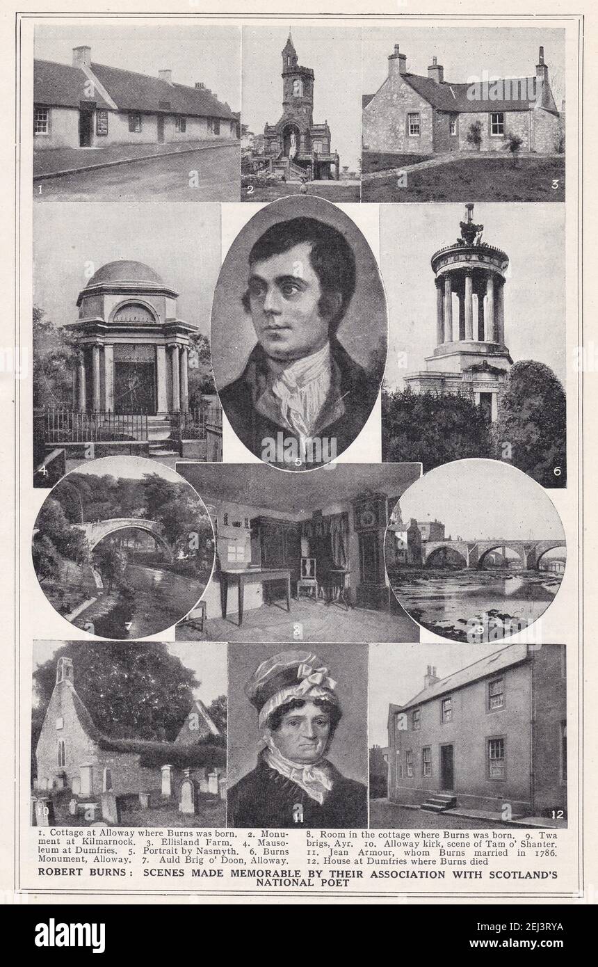 Robert Burns - Scenes made memorable by their association with Scotland's National Poet. Stock Photo