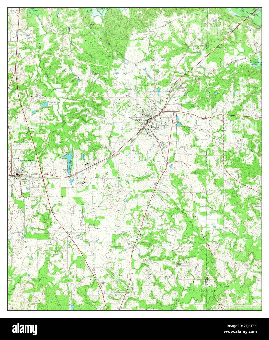 Naples, Texas, map 1965, 124000, United States of America by Timeless