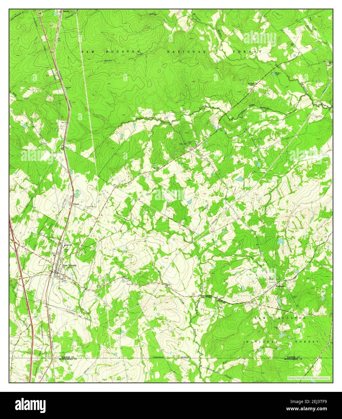 New Waverly, Texas, map 1960, 124000, United States of America by