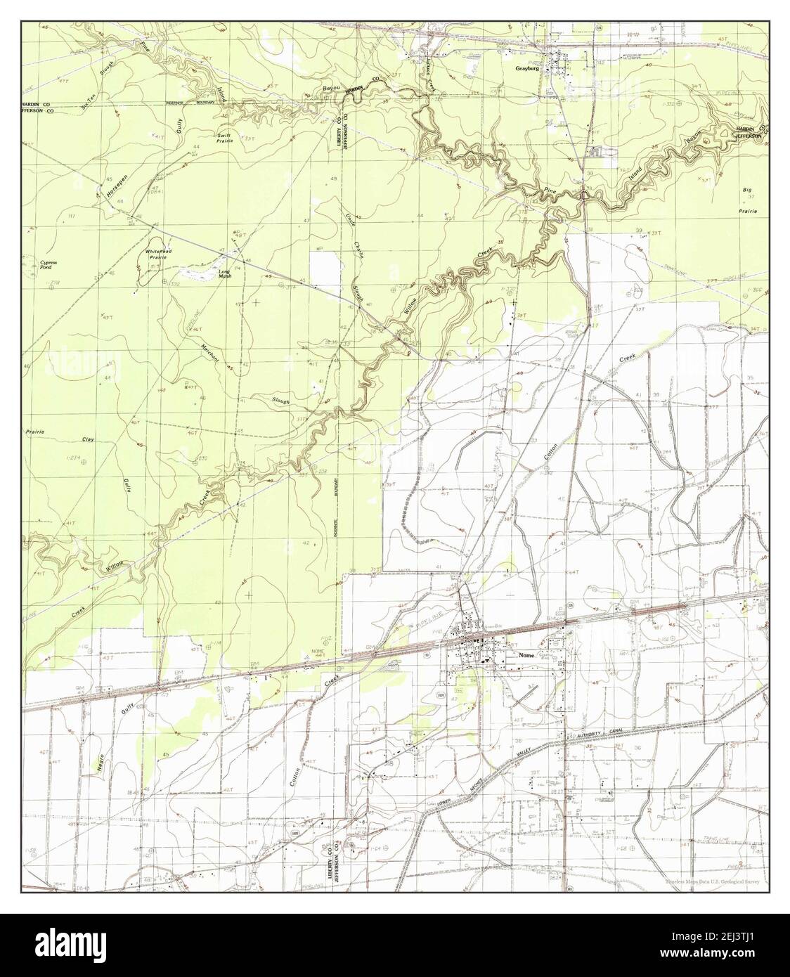 Nome, Texas, map 1984, 124000, United States of America by Timeless
