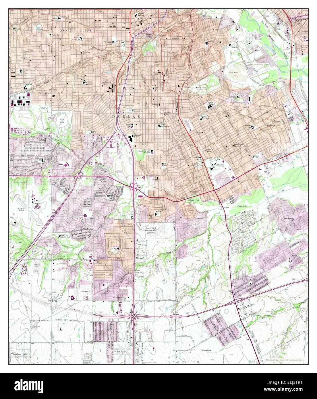 Oak Cliff, Texas, map 1958, 124000, United States of America by