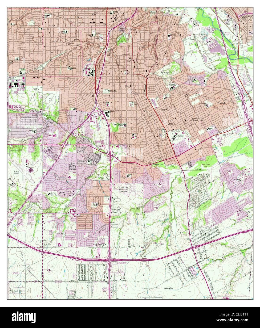 Oak Cliff, Texas, map 1958, 124000, United States of America by