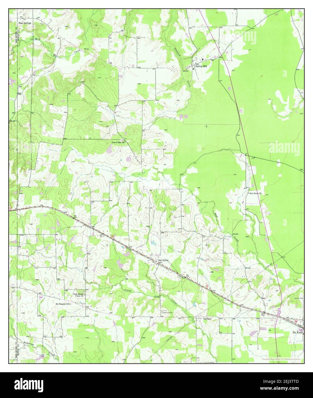Oak Grove, Texas, map 1950, 124000, United States of America by