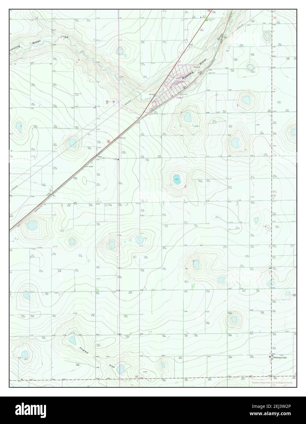 Oklahoma Lane, Texas, map 1963, 124000, United States of America by