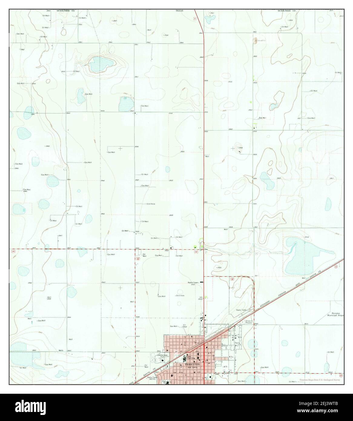 Perryton, Texas, map 1973, 124000, United States of America by