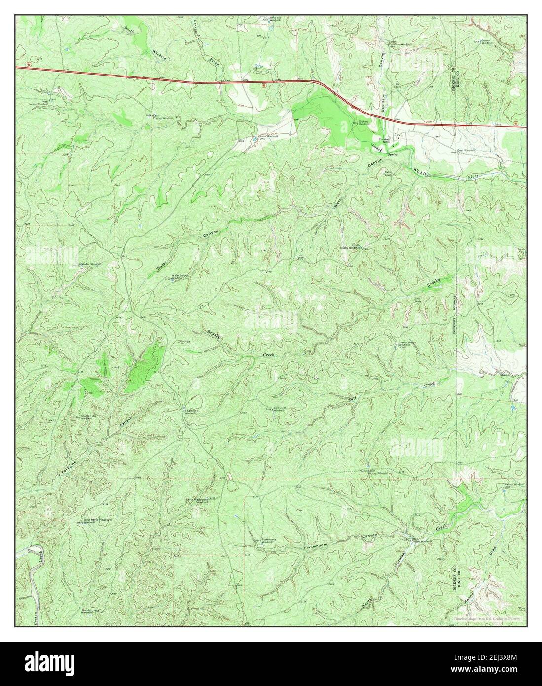 Pitchfork Ranch, Texas, map 1968, 124000, United States of America by Timeless Maps, data U.S