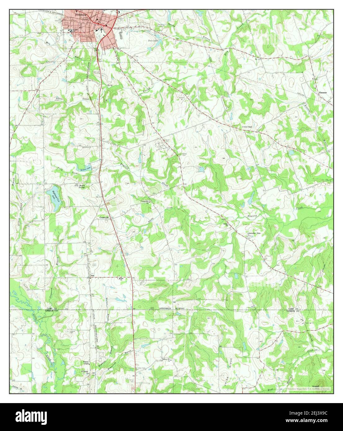 Pittsburg, Texas, map 1960, 124000, United States of America by