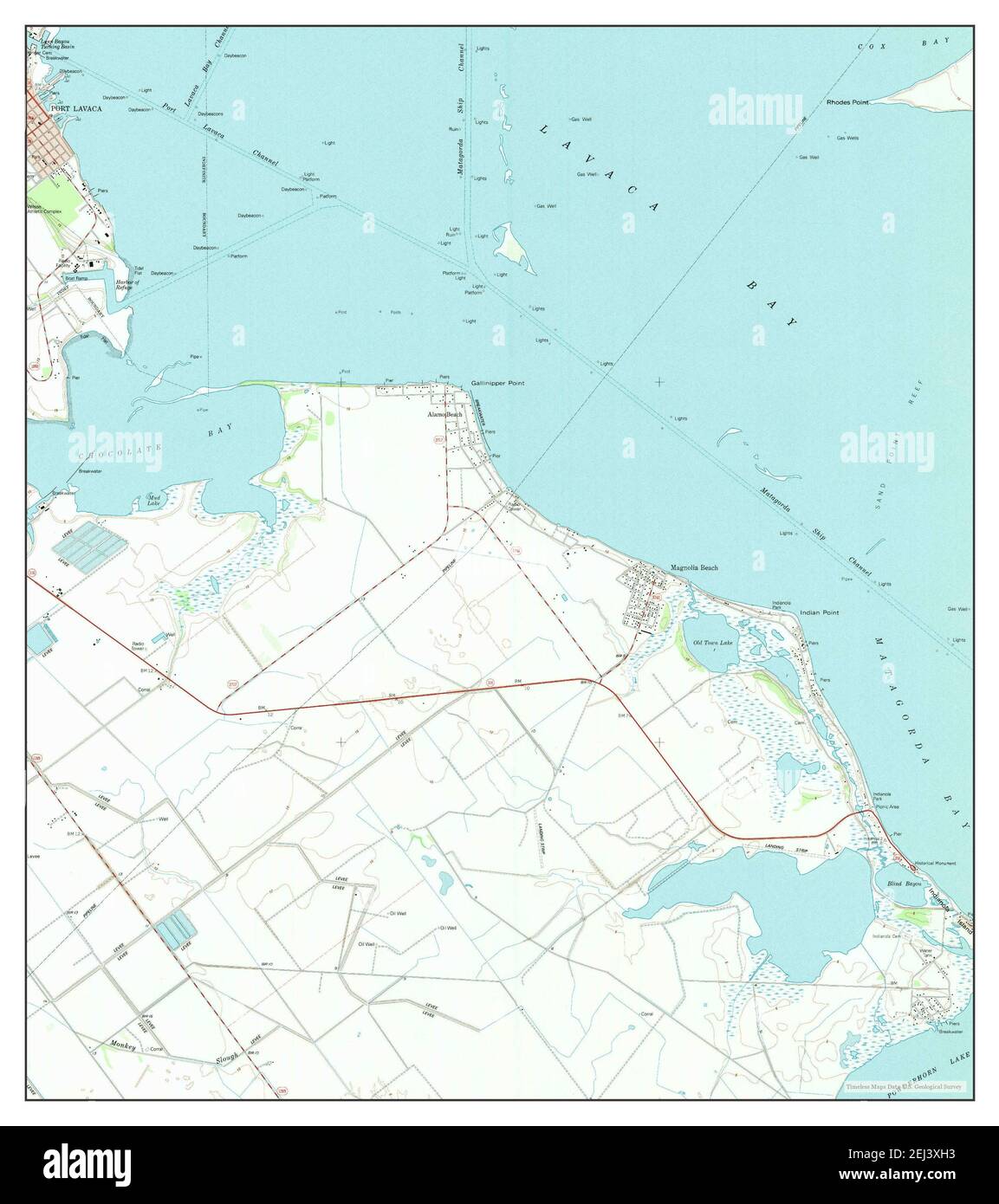 Port Lavaca East, Texas, map 1995, 124000, United States of America by