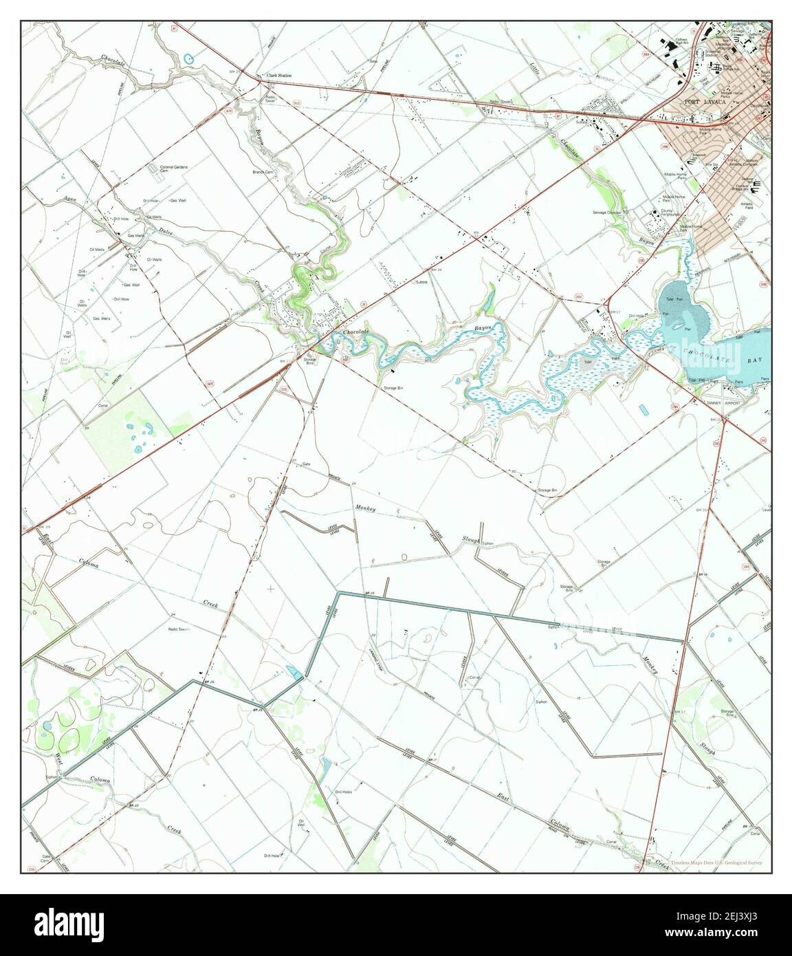 Port Lavaca West, Texas, map 1995, 1:24000, United States of America by Timeless Maps, data U.S. Geological Survey Stock Photo