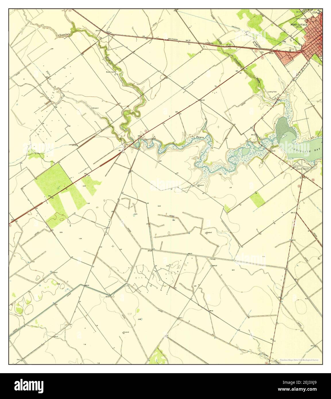 Port Lavaca West, Texas, map 1952, 1:24000, United States of America by Timeless Maps, data U.S. Geological Survey Stock Photo