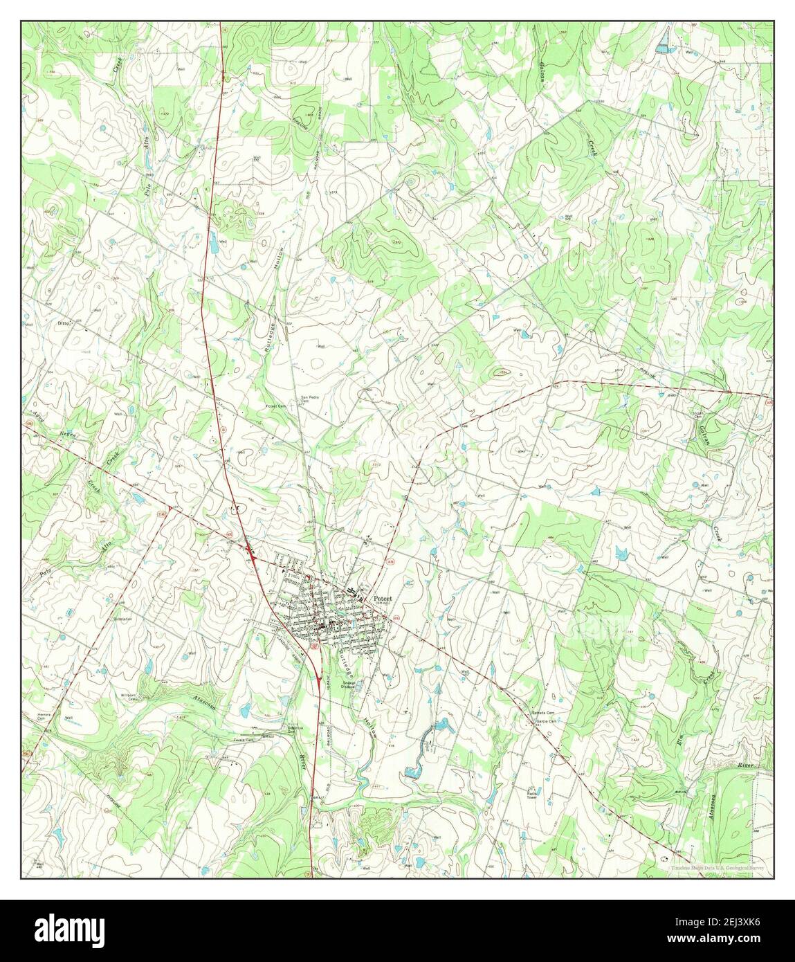 Poteet, Texas, map 1968, 124000, United States of America by Timeless