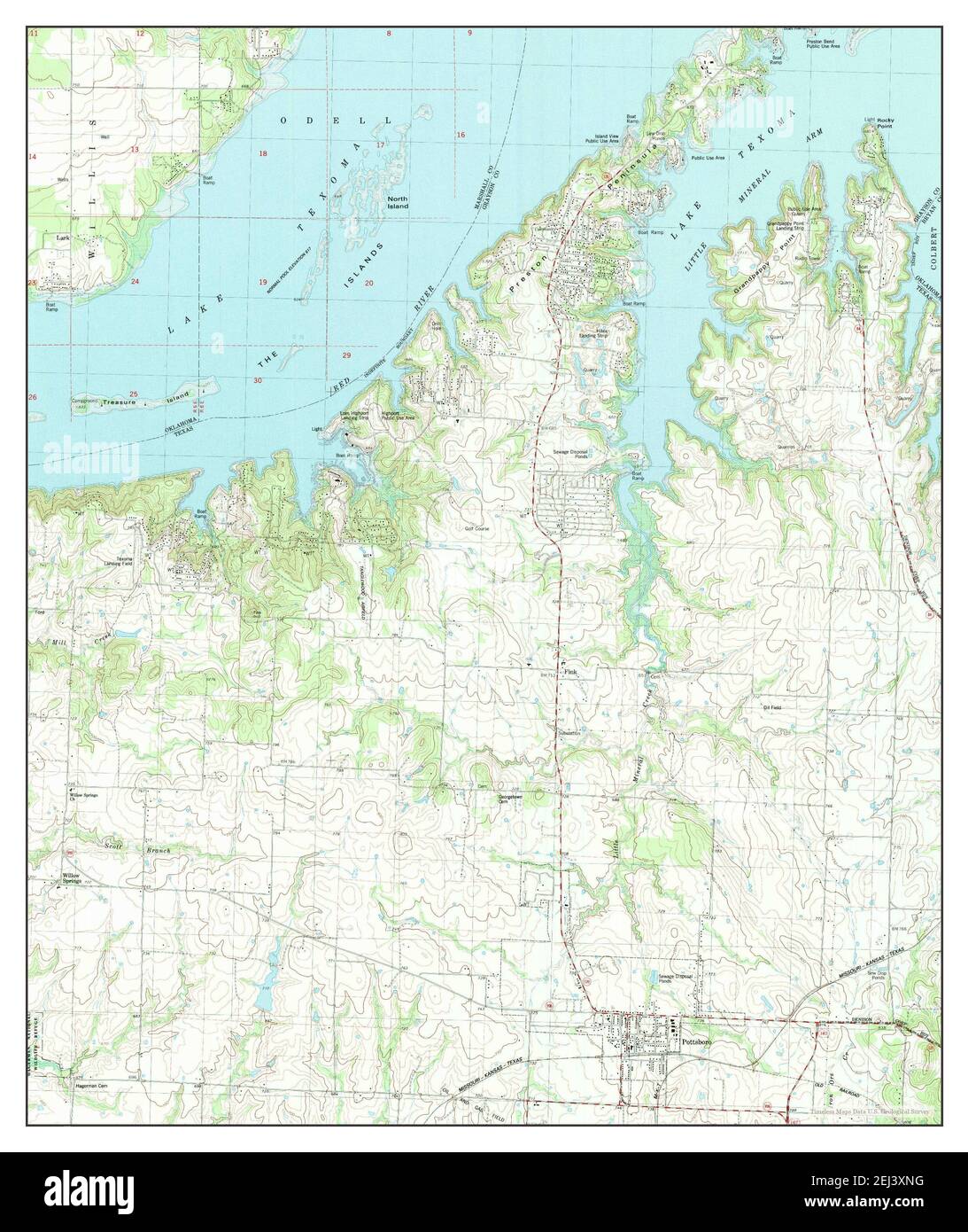 Pottsboro, Texas, map 1982, 124000, United States of America by