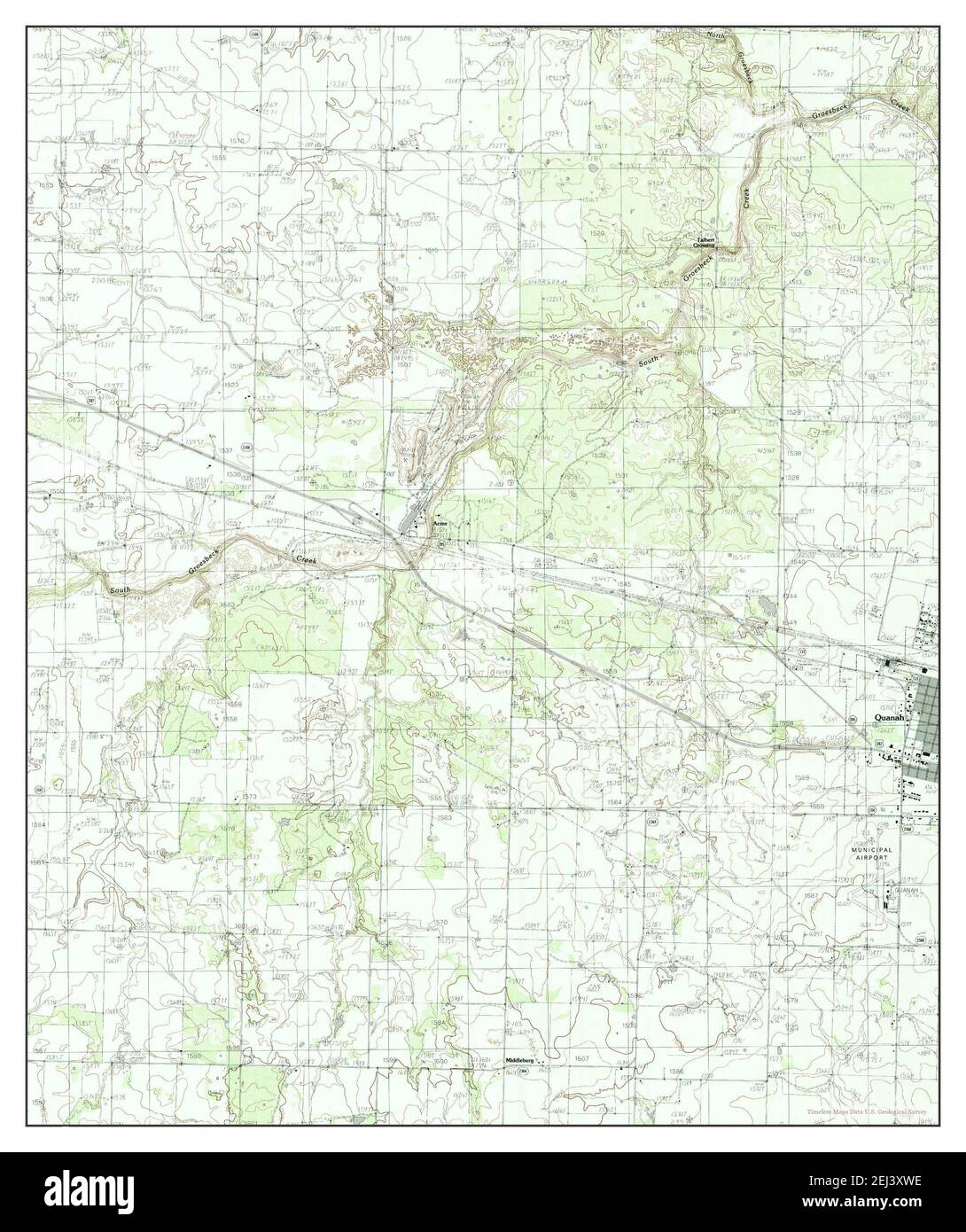 Quanah West, Texas, map 1984, 124000, United States of America by